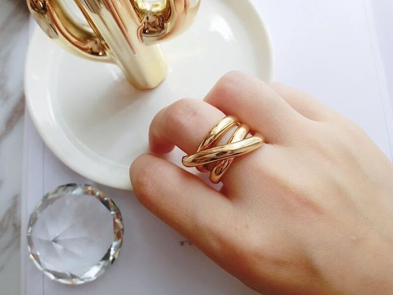 Retro Fashion Cross Multilayer Big Ring Alloy Material Style European And American Women Free Size Alloy Style