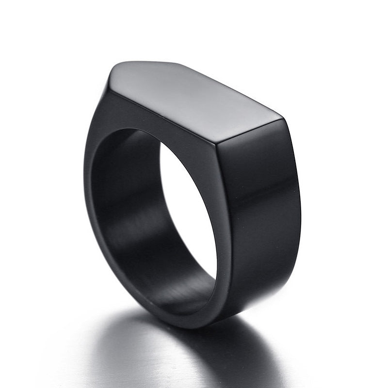 Mens Engravable Stainless Steel Ring Geometric Packaging
