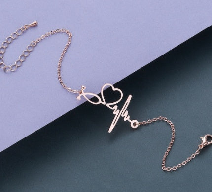 Unisex Alloy Bracelet Creative Lettering Bangle Anniversary