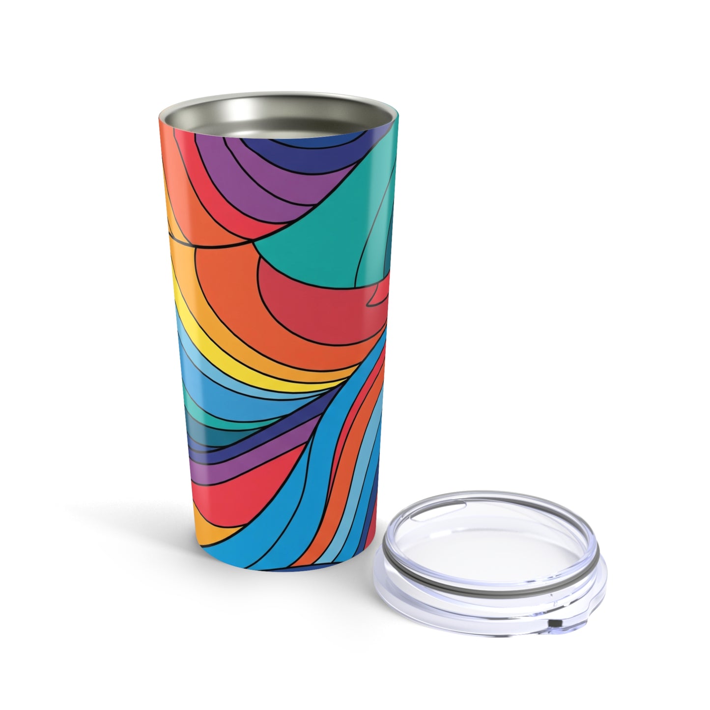 20oz Stainless Steel Travel Mug With Printed Design Double Wall Vacuum Insulation Spillproof Hot Cold Dishwasher