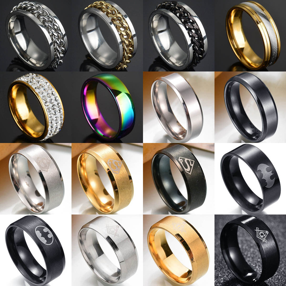 Mens Titanium Steel Ring Geometric Design Gift Ring Travel Souvenir Packaging Independently Packaged Band Ideal Gift