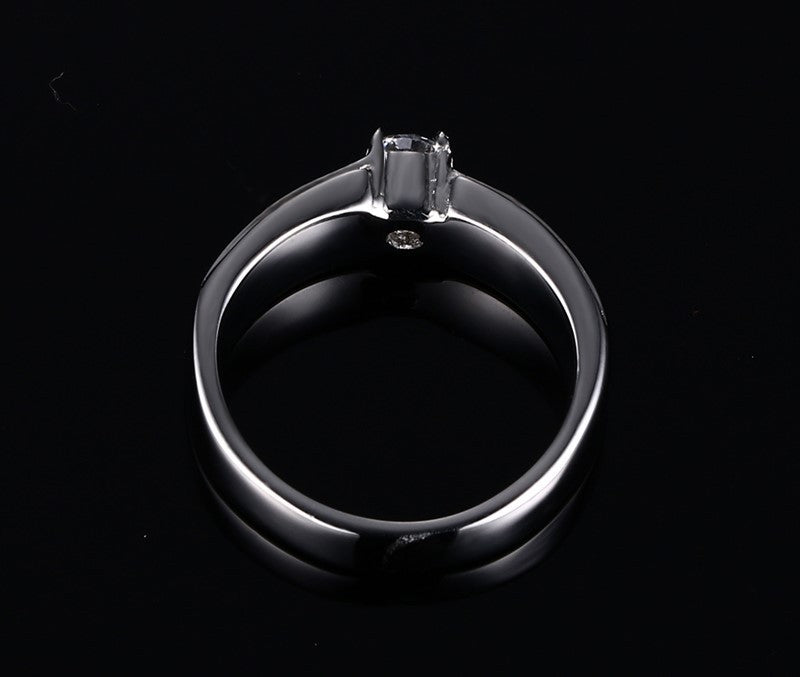Unisex Titanium Steel Ring Geometric Diamond Jewelry