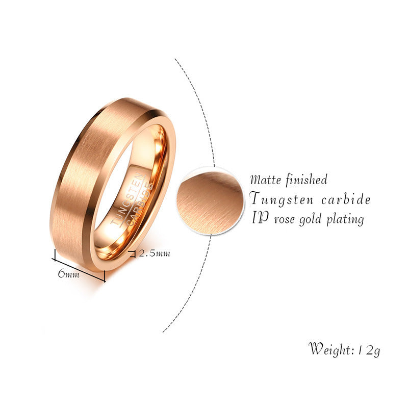 Tungsten Steel Ring Brushed Finish Band Ring For Men And Women Wedding Engagement Jewelry Timeless Craft Items
