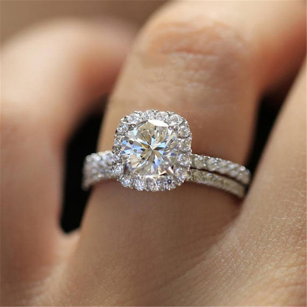 Heart Arrows Crown Ring Silver Tone Alloy With Simulated Diamond Jewelry Gift For Her Womens Fashion Accessory