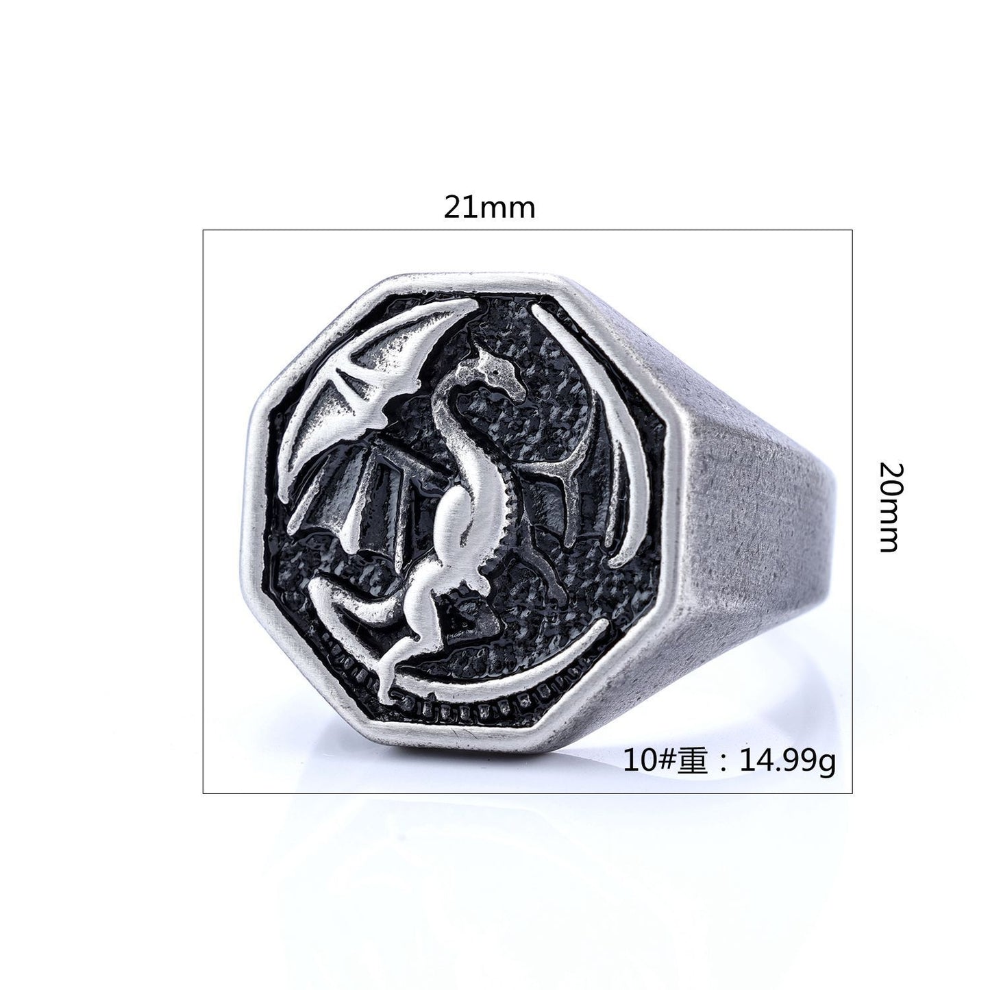 Unisex Dragon Ring Titanium Steel Animal Zodiac Biker Ring King Riding Seat Ring Motorcycle Jewelry for Men and Women Cool Ins Jewelry Gift