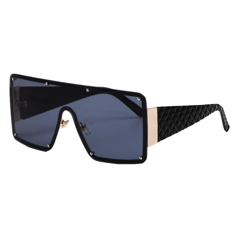 Square Sunglasses With Rivet Detail And Trendy Metal Frame Unisex Fashion Eyewear PC Lens Durable Everyday Use