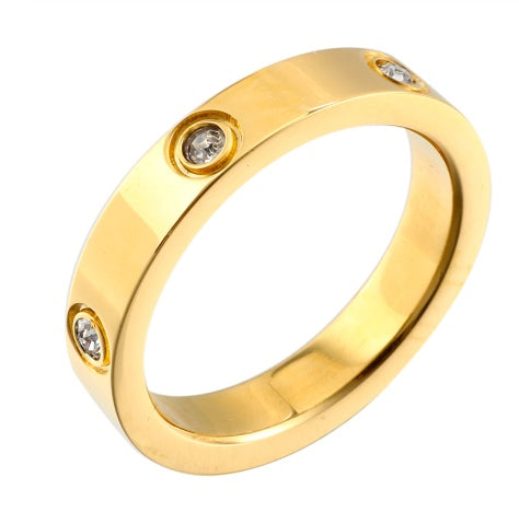 Titanium Steel Geometric Couple Ring Engagement Wedding Band Durable Gift Jewelry For Anniversary For All Fans