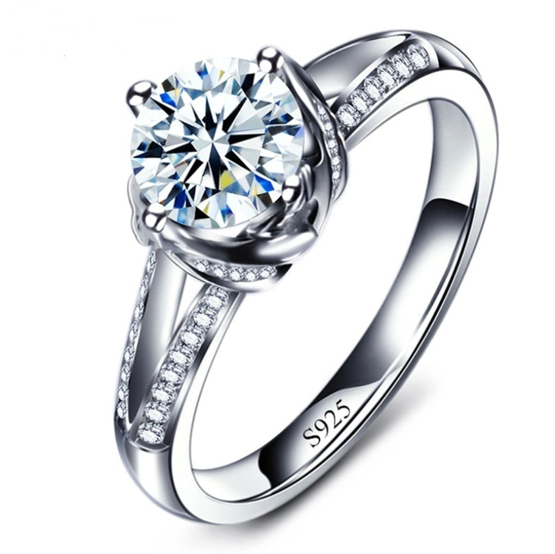 Women Zircon Ring Geometric Copper Jewelry Elegant Dainty Fashion Accessory For Her Modern CZ Stone Details 3D