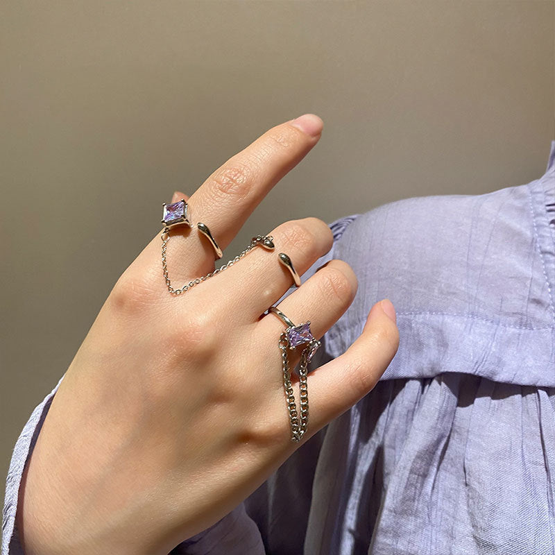 Womens Platinum Plated Geometrical Ring Alloy Square Design Jewelry Gift For Her Party Ring Elegant Gift For You