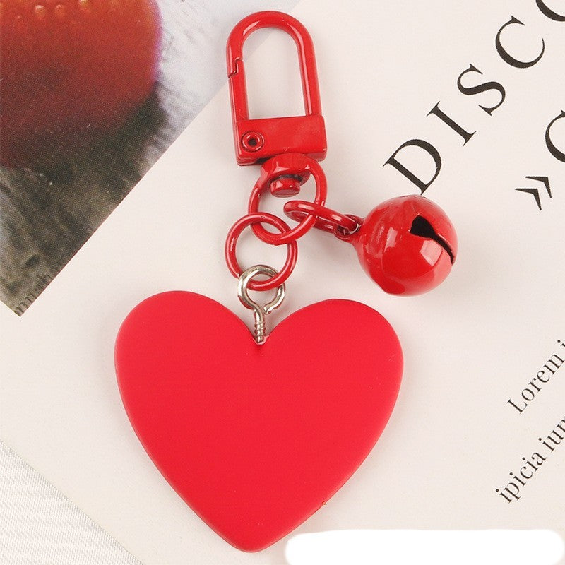 Resin Love Key Ring Colorful Heart Pendant Metal Hanger Hanging Ornament Accessory for Keys and Bags Vivid Art