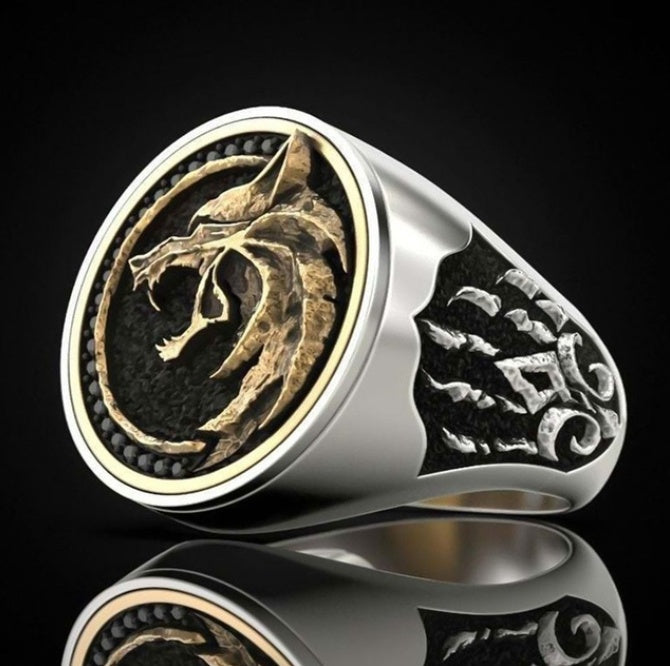 Unisex Vintage Geometric Ring Electroplated Alloy With Artificial Gemstones European And American Fashion Jewelry