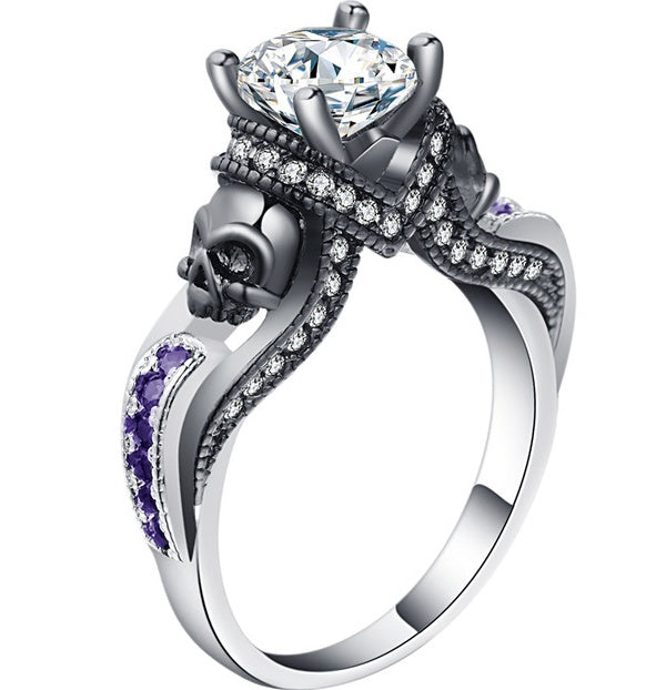 Unisex Skull Ring Punk Rock Biker Gothic Plated Jewelry Statement Accessory Colorful Gift Unique Durable Gifts