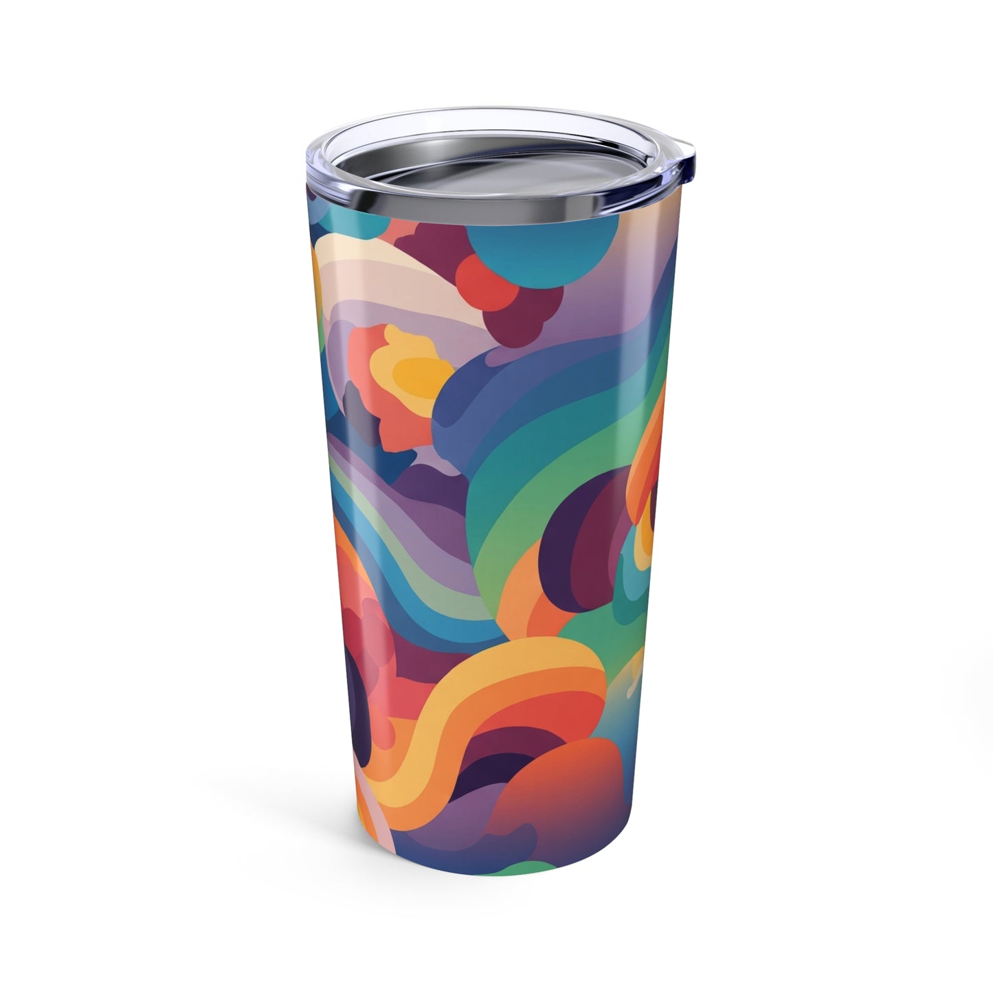 20oz Stainless Steel Tumbler With Printed Design Double Wall Vacuum Insulated Spill Resistant Coffee Cup Lids