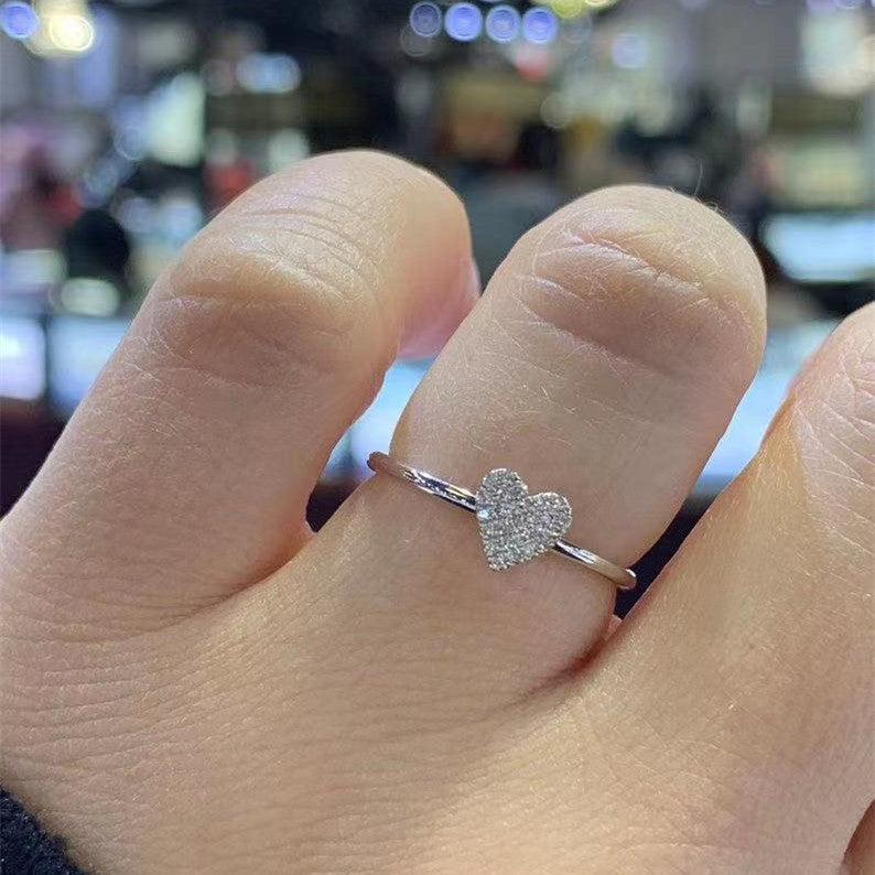 Copper Ring With Zircon Inlaid Electroplated Simple Love Gift Jewelry Fashion Ring For Everyday Wear Gift Idea