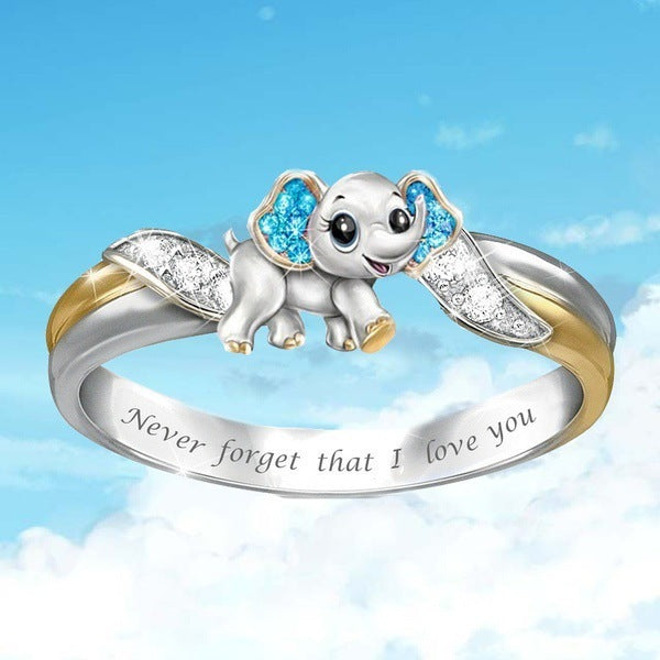 Womens Charming Animal Rings Electroplated Alloy Fashion Jewelry Pink Ring Green Ring Blue Ring Everyday Rings