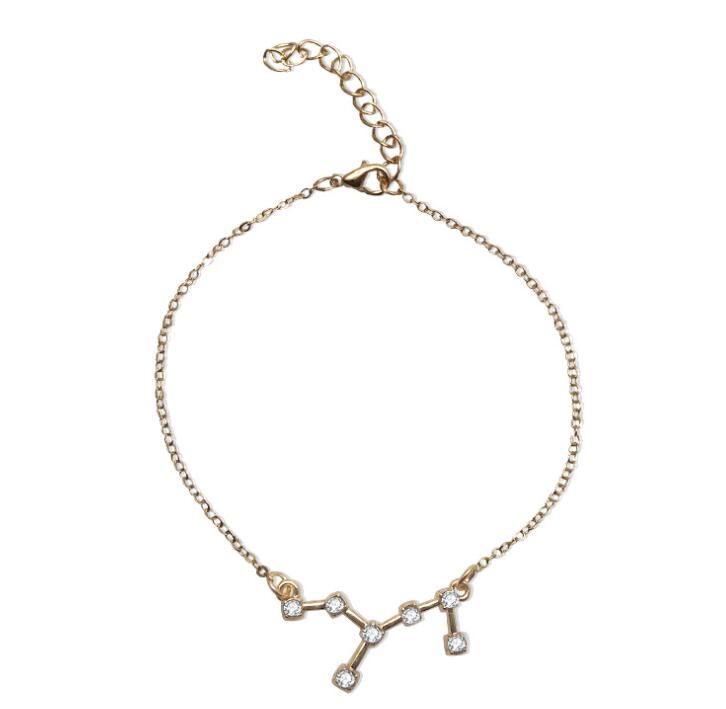 Crystal Constellation Bracelet For Women And Girls Adjustable Length Extender Chain Alloy Charm Everyday Style