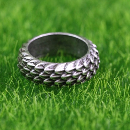 Wind Dragon Scale Ring Vintage Alloy Plated Unisex Style Not Inlaid Mosaic Color Picture Size 8 10 Size 8 10 Size 8 10