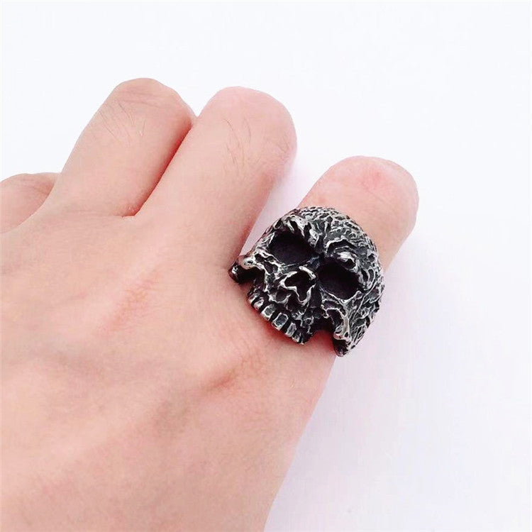 Mens Skull Ring Titanium Steel Band Gothic Biker Ring Punk Rock Jewelry Fashion Accessory Gift Stainless Steel