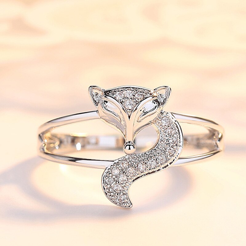 Themed Copper Ring with Zircon Inlay Korean Style Jewelry