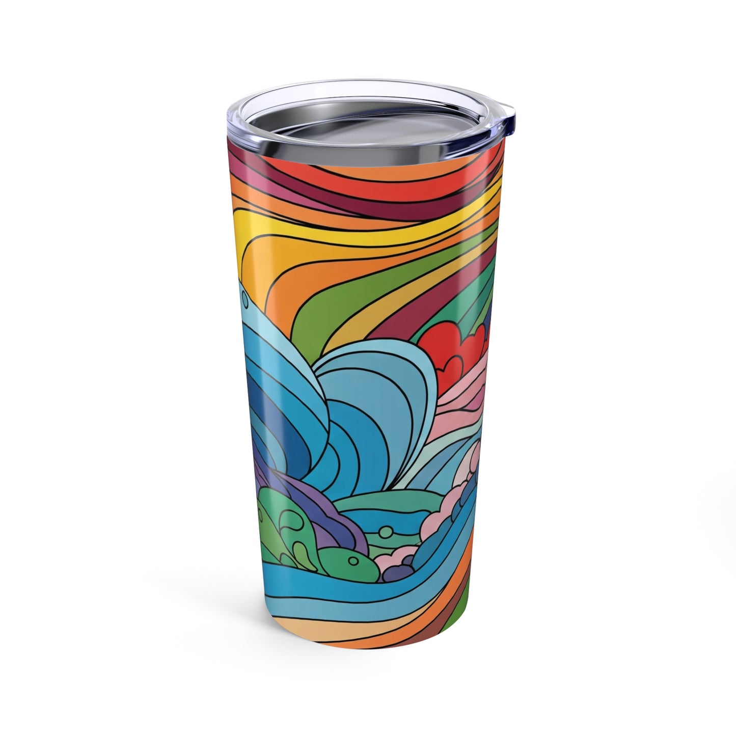 20oz Stainless Steel Tumbler With Double Wall Vacuum Insulation Spill Resistant Design Printed Pattern For Hot Or