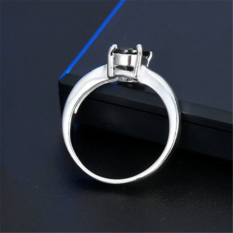 Black Agate Zircon Ring Metal Wedding Ring Elegant Stylish National Style Jewelry For Women Everyday Wear Fashion