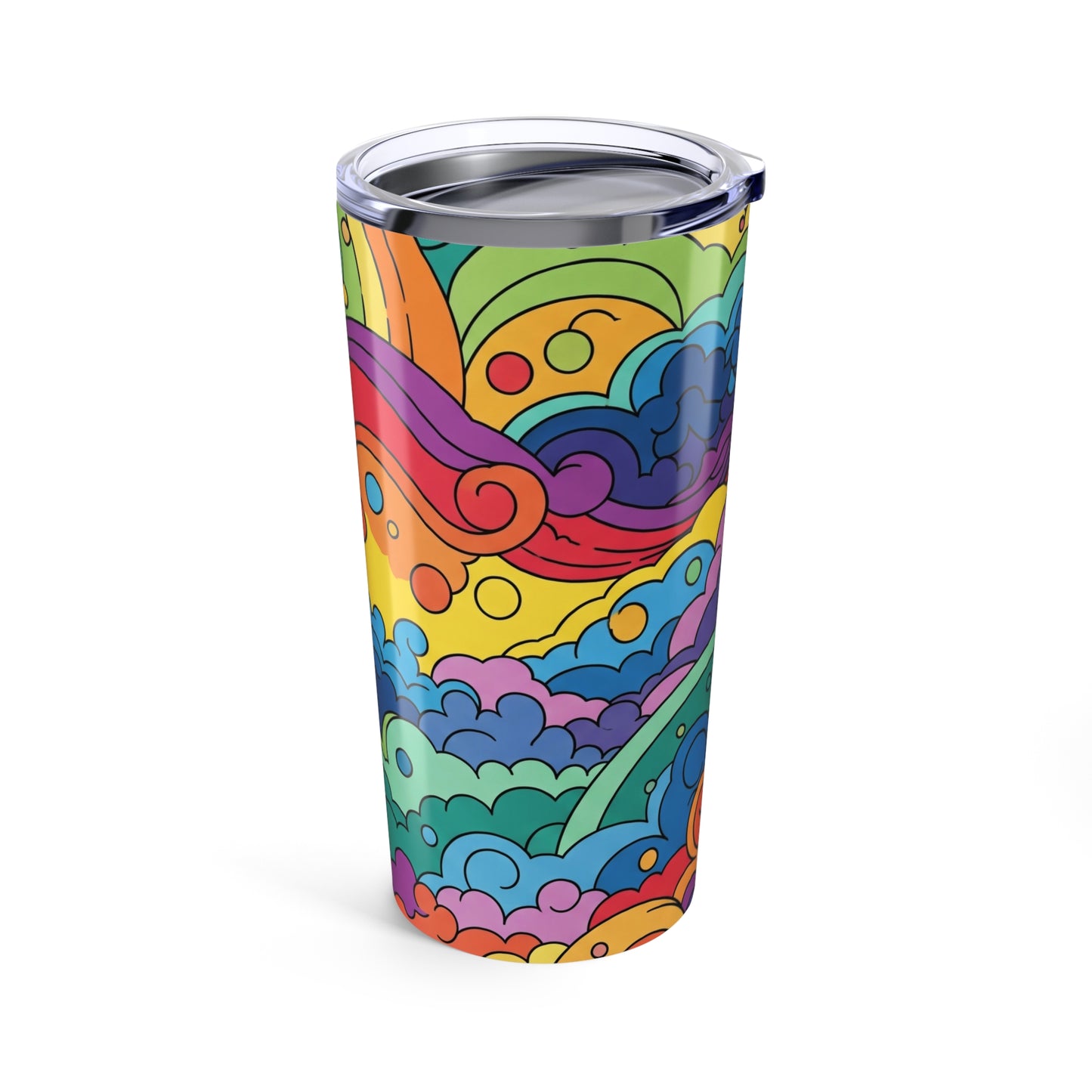 20oz Stainless Steel Travel Mug With Double Wall Vacuum Insulation Spill Resistant Pattern Vibrant Print Decorative