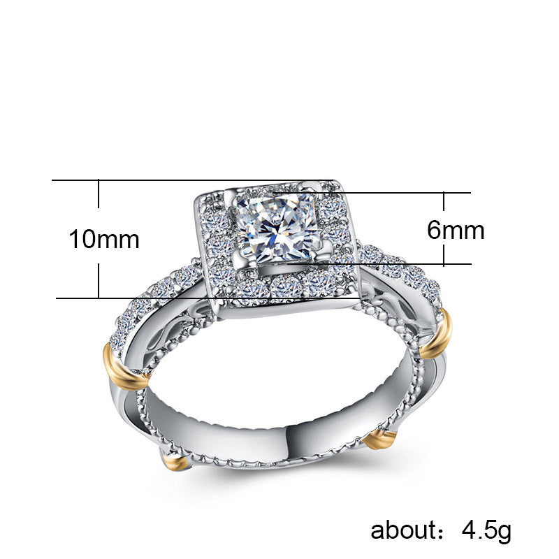 Personality Color Ring Zircons Fashion Ladies Ring Copper Plated Gold Jewelry CZ Stones Elegant Accessory Gems