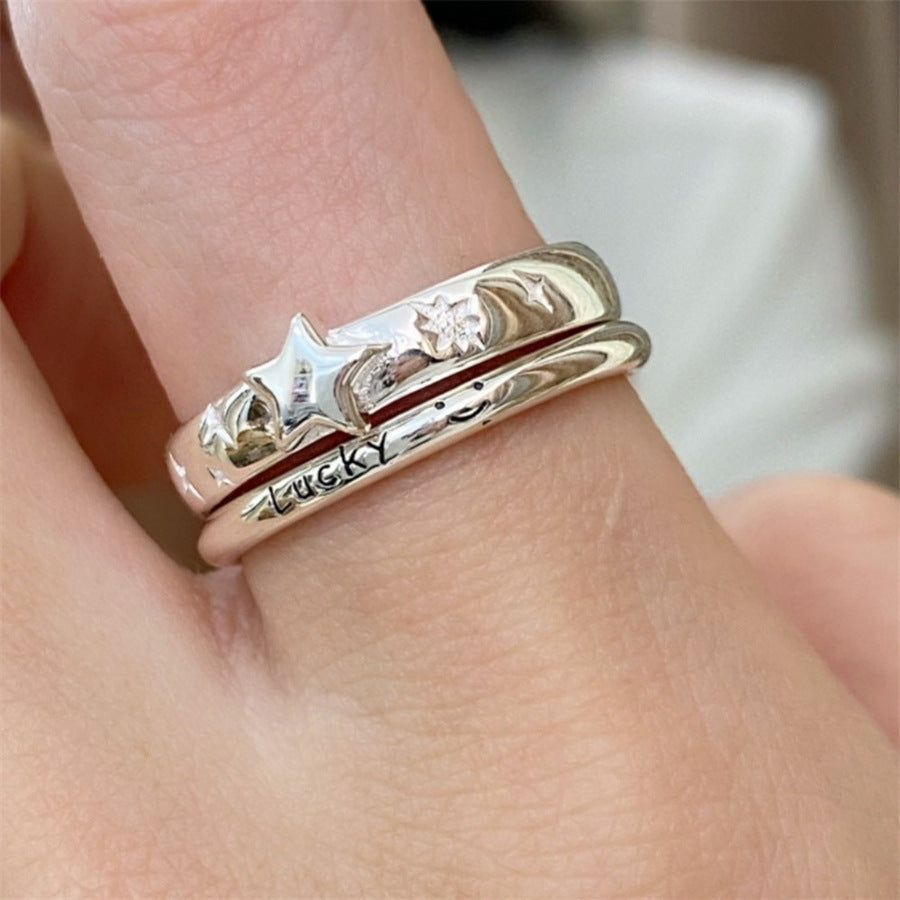 Geometric Copper Open Ring for Women Adjustable Jewelry