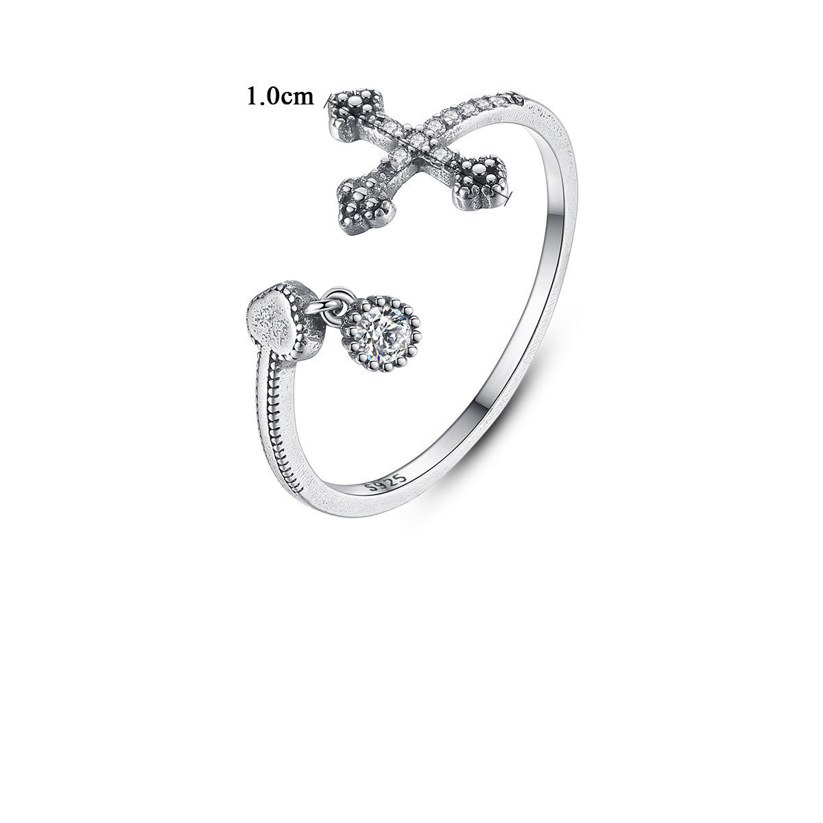 Unisex Silver Geometric Ring With White Gold Inlaid Gems Elegant Modern Design Gift For Him Her Elegant Choice