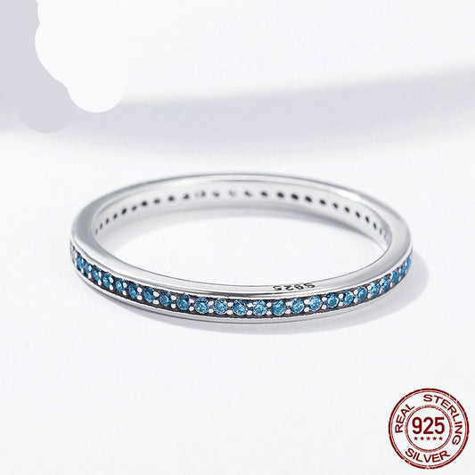 Women 925 Sterling Silver Ring With Zircon Lightweight Fashion Band Daily Wear Thin Minimalist Everyday Chic
