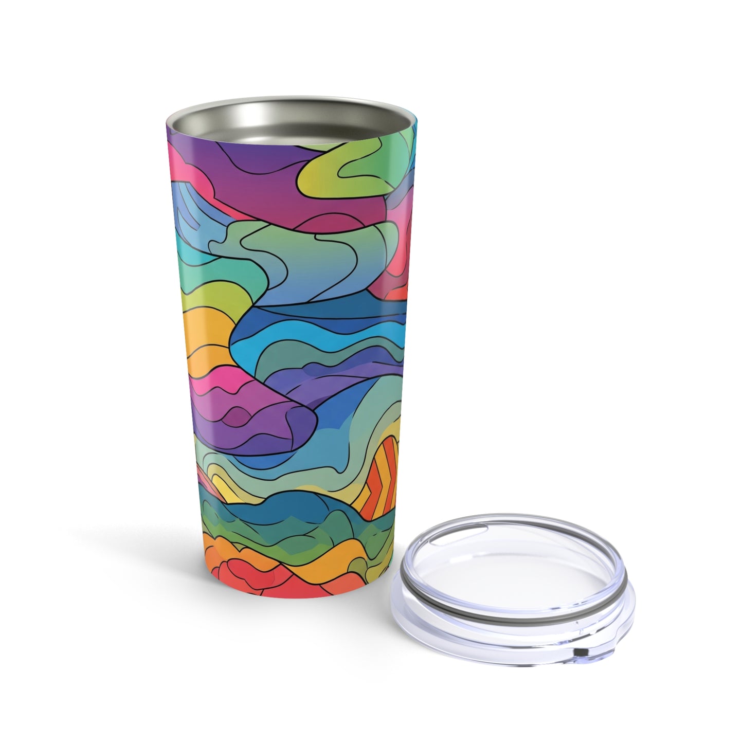 20oz Stainless Steel Tumbler With Double Wall Vacuum Insulation Travel Mug Spill Resistant Keeps Beverages Hot Or