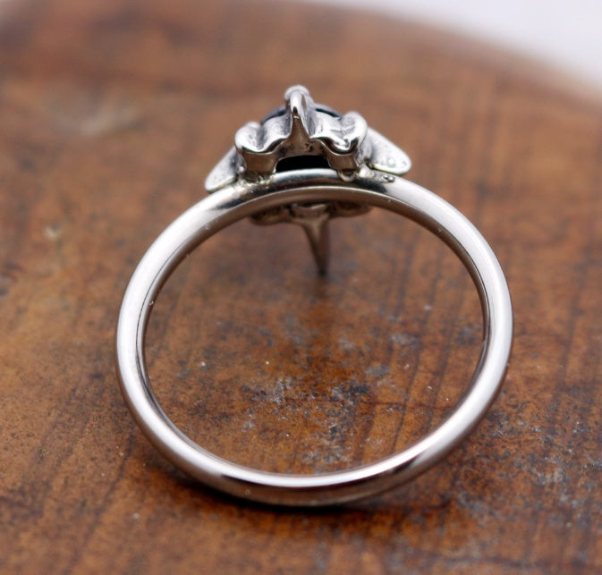 Black and White Clear Stone Ring