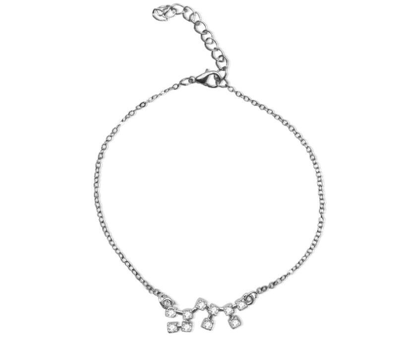 Crystal Constellation Bracelet For Women And Girls Adjustable Length Extender Chain Alloy Charm Everyday Style