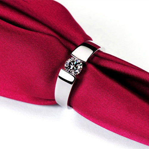 Couple Rings Matching Set Gold Plated Rings With Shine Cubic Zirconia Inlay Gems Promise Rings For Him And Her