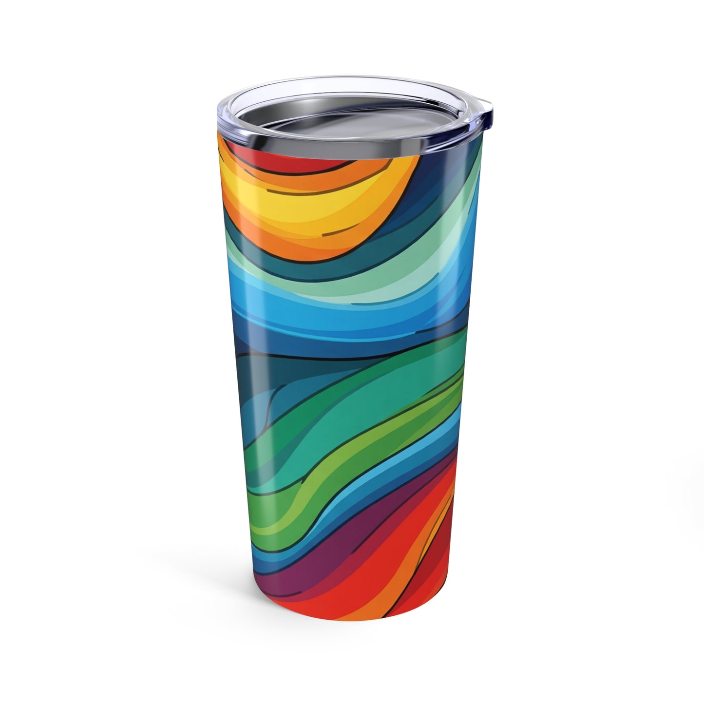 20oz Stainless Steel Tumbler With Printed Design Double Wall Vacuum Insulation Spill Resistant Lid Travel Mug