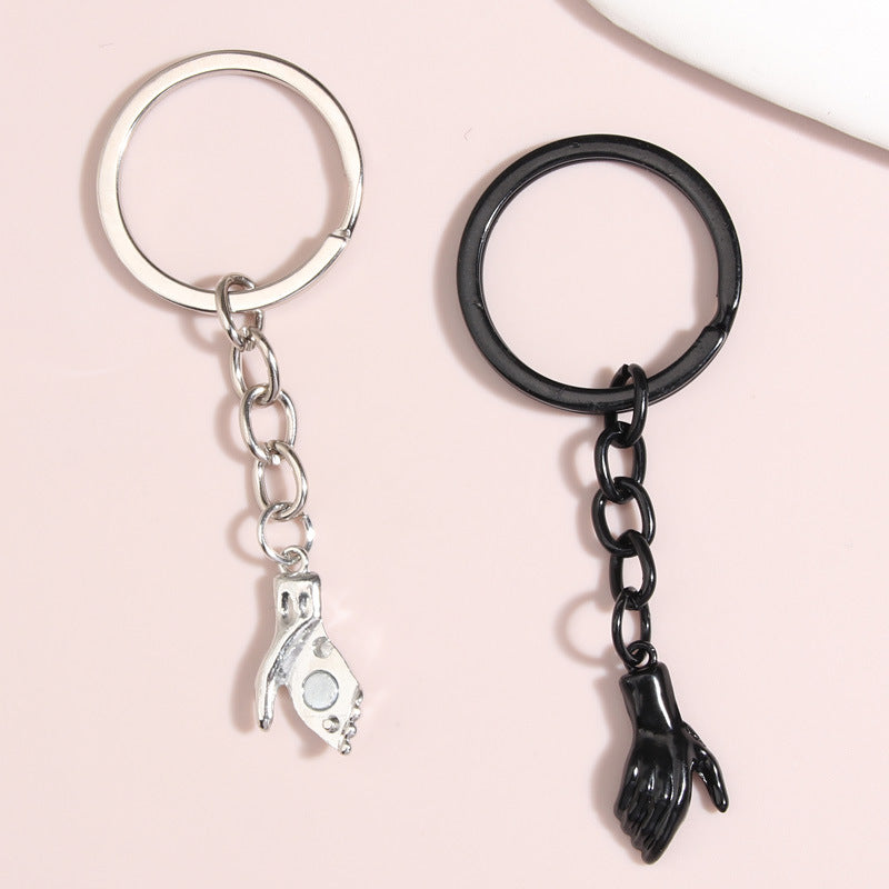 Magnetic Couple Keychain Set Modern Metal Keychains