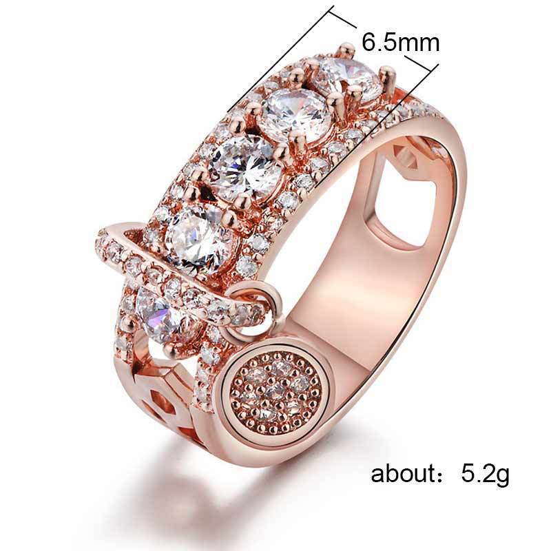 Elegant Platinum Plated Alloy Ring With Sparkling Zircon Lightweight Exquisite Design For Women For Daily Wear