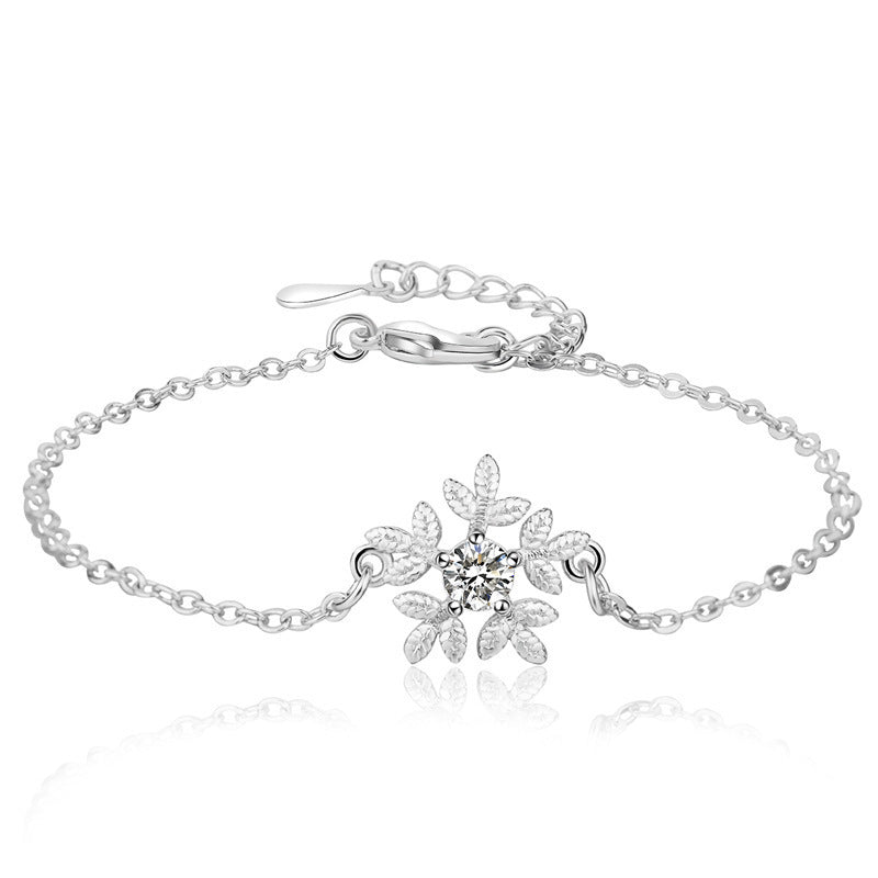 Womens Silver Elk Snowflake Geometric Bangle Bracelet For Travel Gifts And Anniversary Celebration Accessories