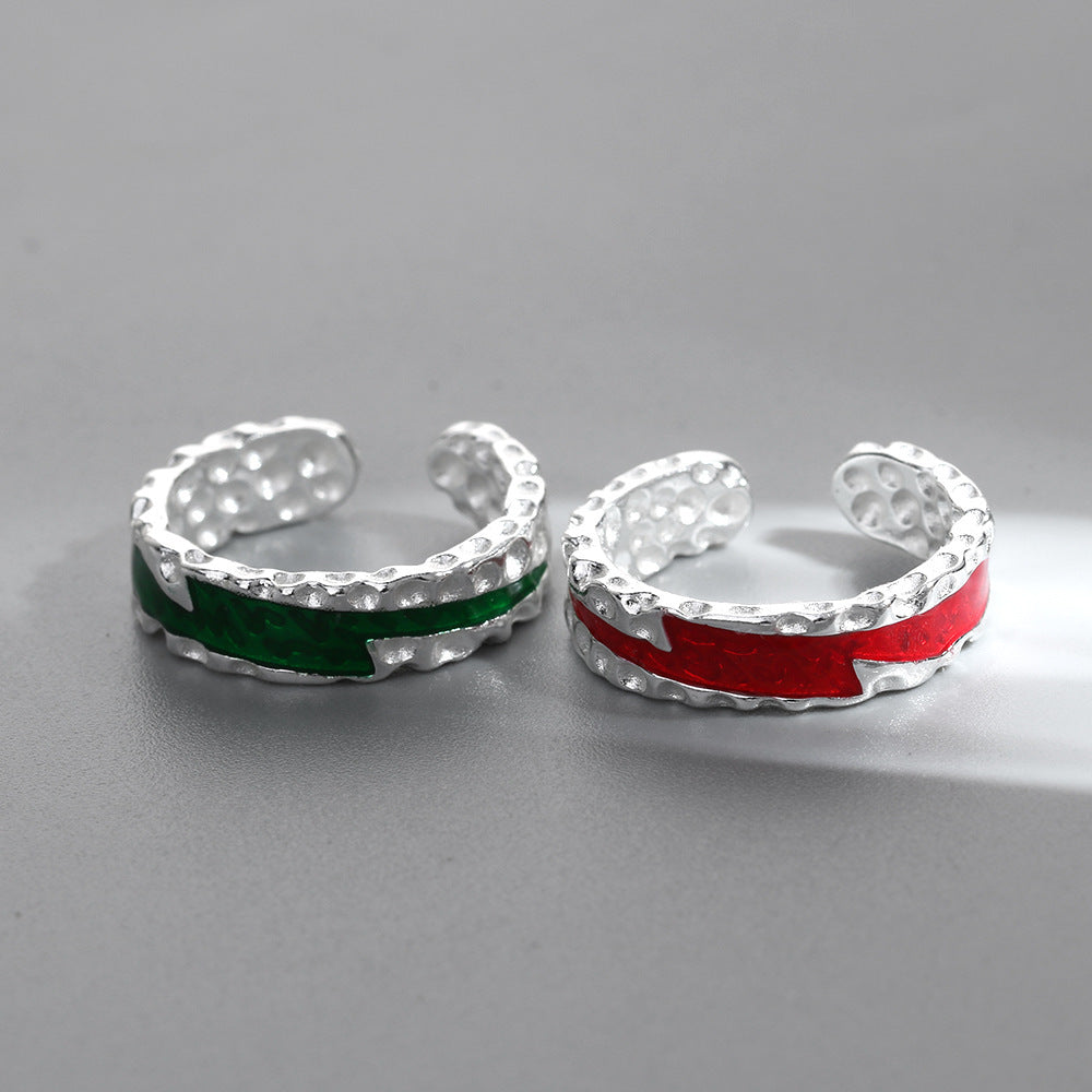 Copper Gold Plated Ring Gemstone Inlay Irregular Design