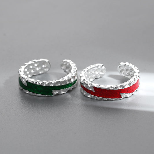 Copper Gold Plated Ring Gemstone Inlay Irregular Design