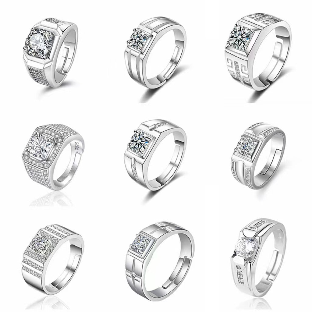 Mens Adjustable Copper Ring With Platinum Electroplating Featuring Panda Rabbit Bat Duck Cartoon Animals Designs