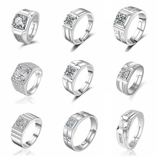 Mens Adjustable Copper Ring With Platinum Electroplating Featuring Panda Rabbit Bat Duck Cartoon Animals Designs