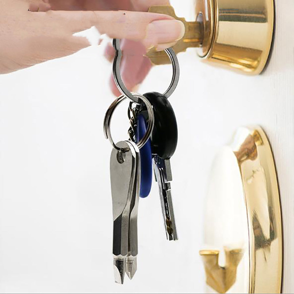 Keychain Screwdriver Set Mini Portable Design Phillips Flat Blade And Hex Cross Head For On The Go Repairs Now