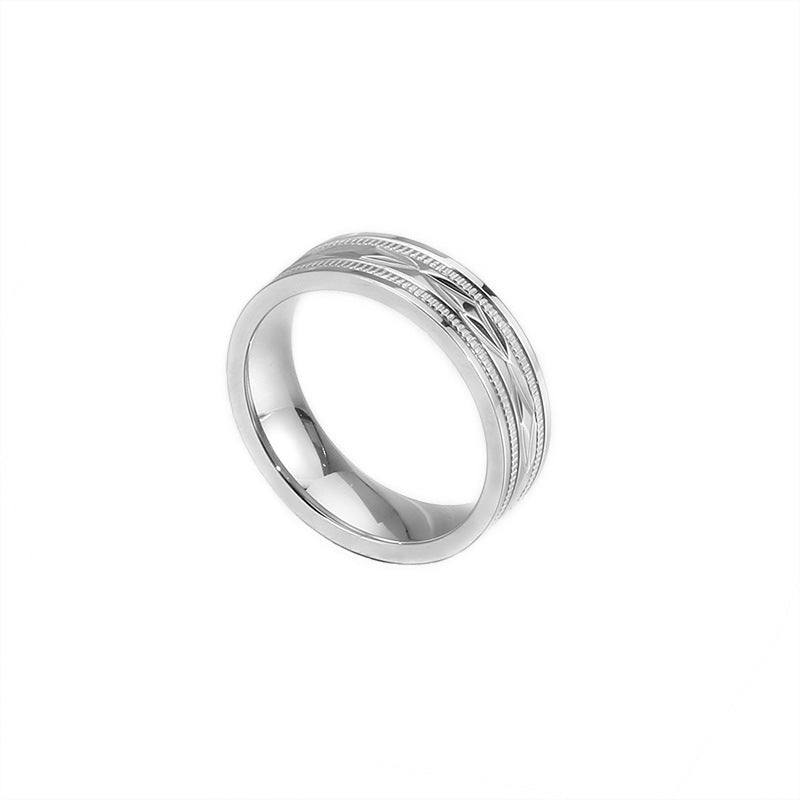 Womens Titanium Steel Ring Hollow Inlaid Zirconia Electroplate Jewelry Accessory For Her Stylish Everyday Wear