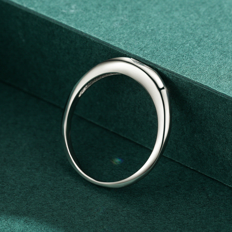 Womens Ring Sterling Silver 925 Gold Plated Ring With Micro Diamond Inlay Artificial Gemstones Elegant Band US