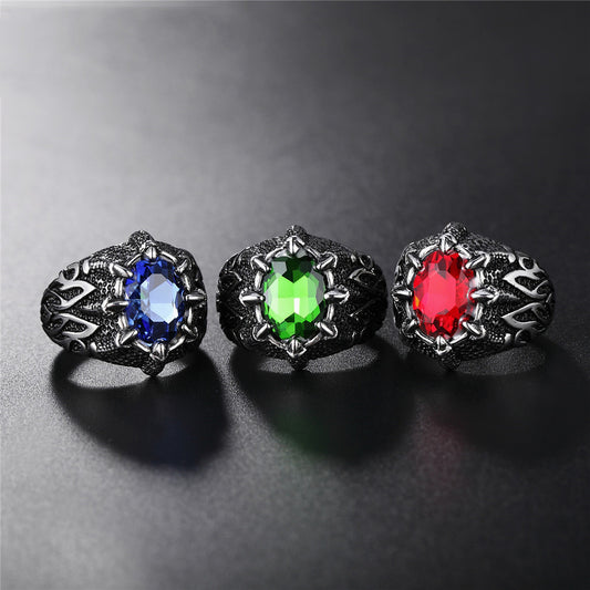 Men's Titanium Steel Ring Fashion Retro Wide Band Ring for Anniversary Gift or Statement Jewelry and Engagement Band Ring