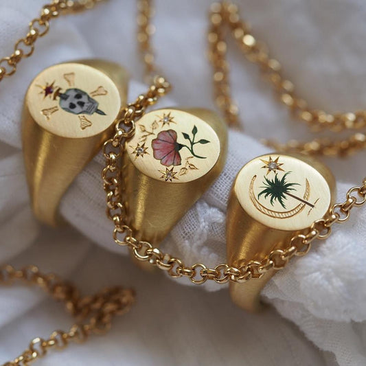 Womens Enamel Ring Stainless Steel Geometric Flower Snake Frog Rings 18K Gold Plated Jewelry Everyday Wearable