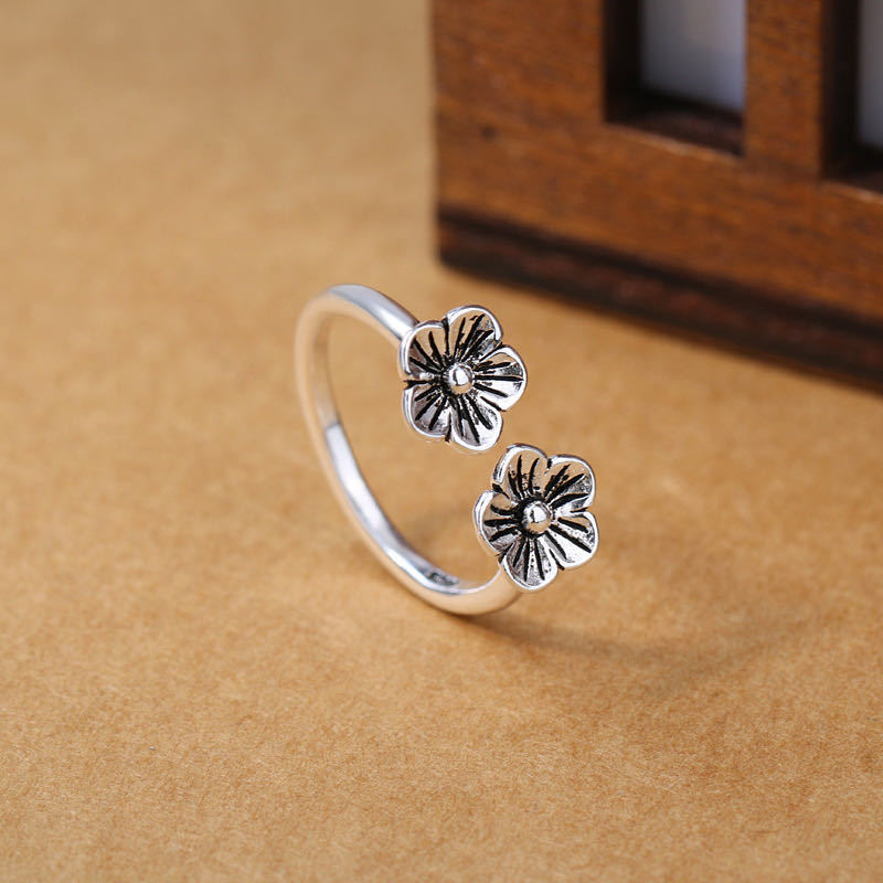 Adjustable Couple Rings S925 Sterling Silver Matching Promise Rings Sweetheart Relation Anniversary Gifts Plain