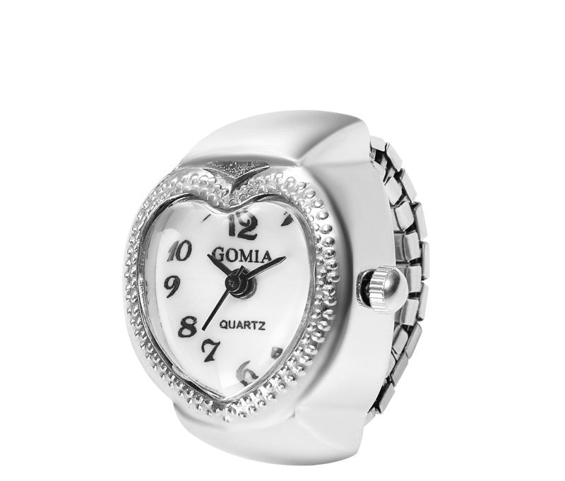 Peach Heart Retro Octagonal Ring Watch With Colorful Surfaces And Square Variants With White Yellow Red Purple