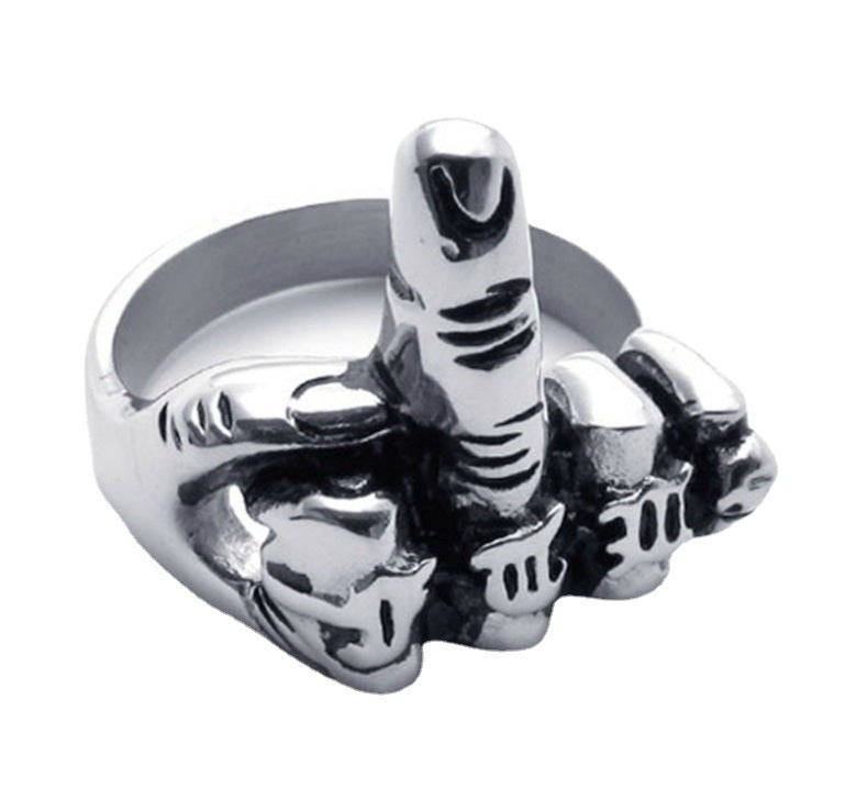 Alloy Finger Ring Creative Design Fashionable Statement Ring Electroplated Silver And Gold Finish Funky Jewelry Gift